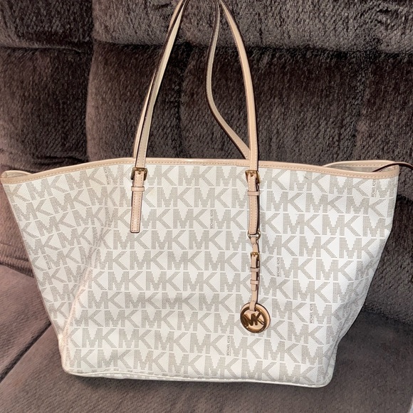 MK Canvas Mono Large Tote - Picture 2 of 10